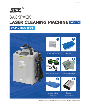200W Backpack Laser Cleaning Machine Pulse Type Fiber Laser Cleaner Metal Rust Paint Oxide Coating Removal Machine